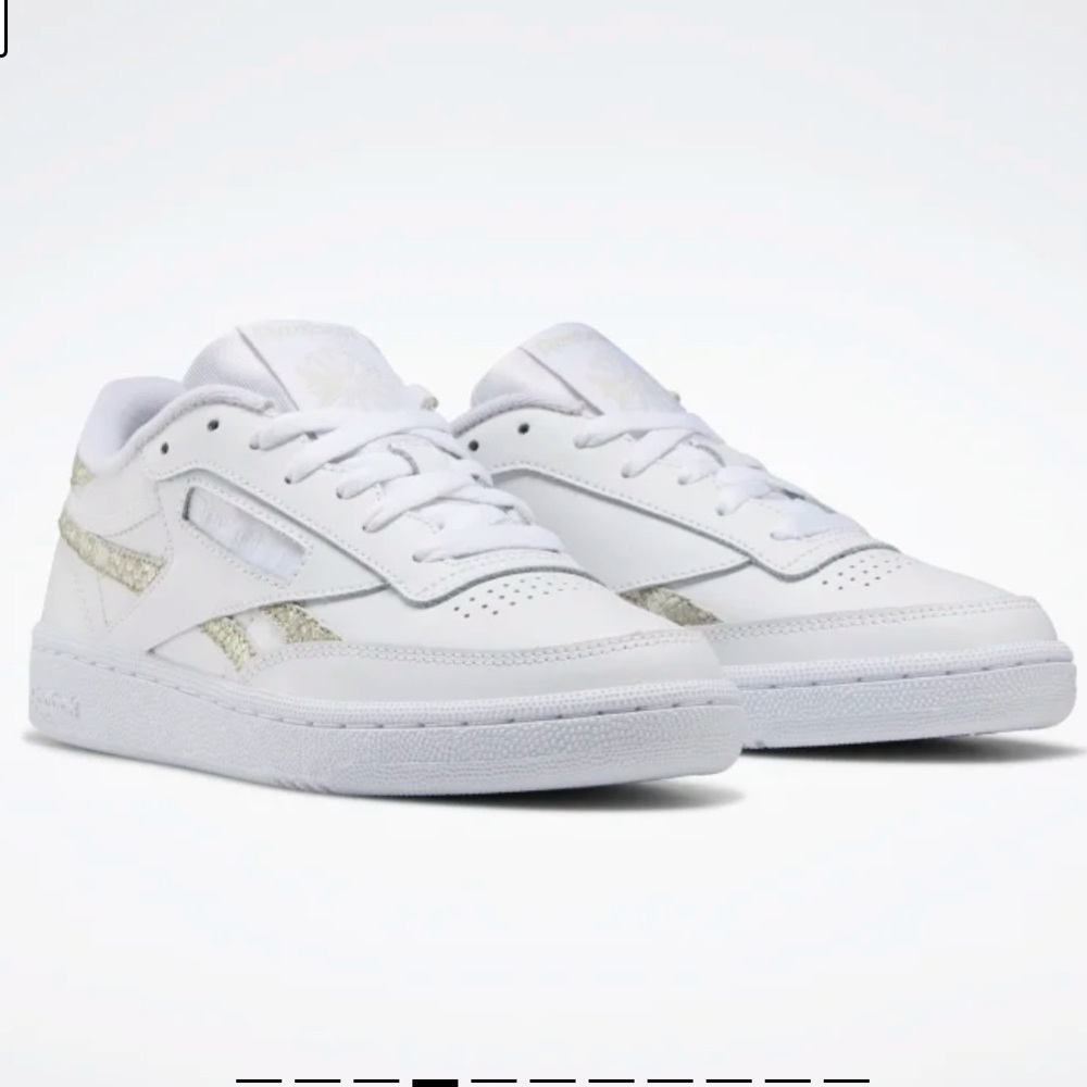 Reebok Club C 85 Tennis Iridescent snake white leather Sz 10 new